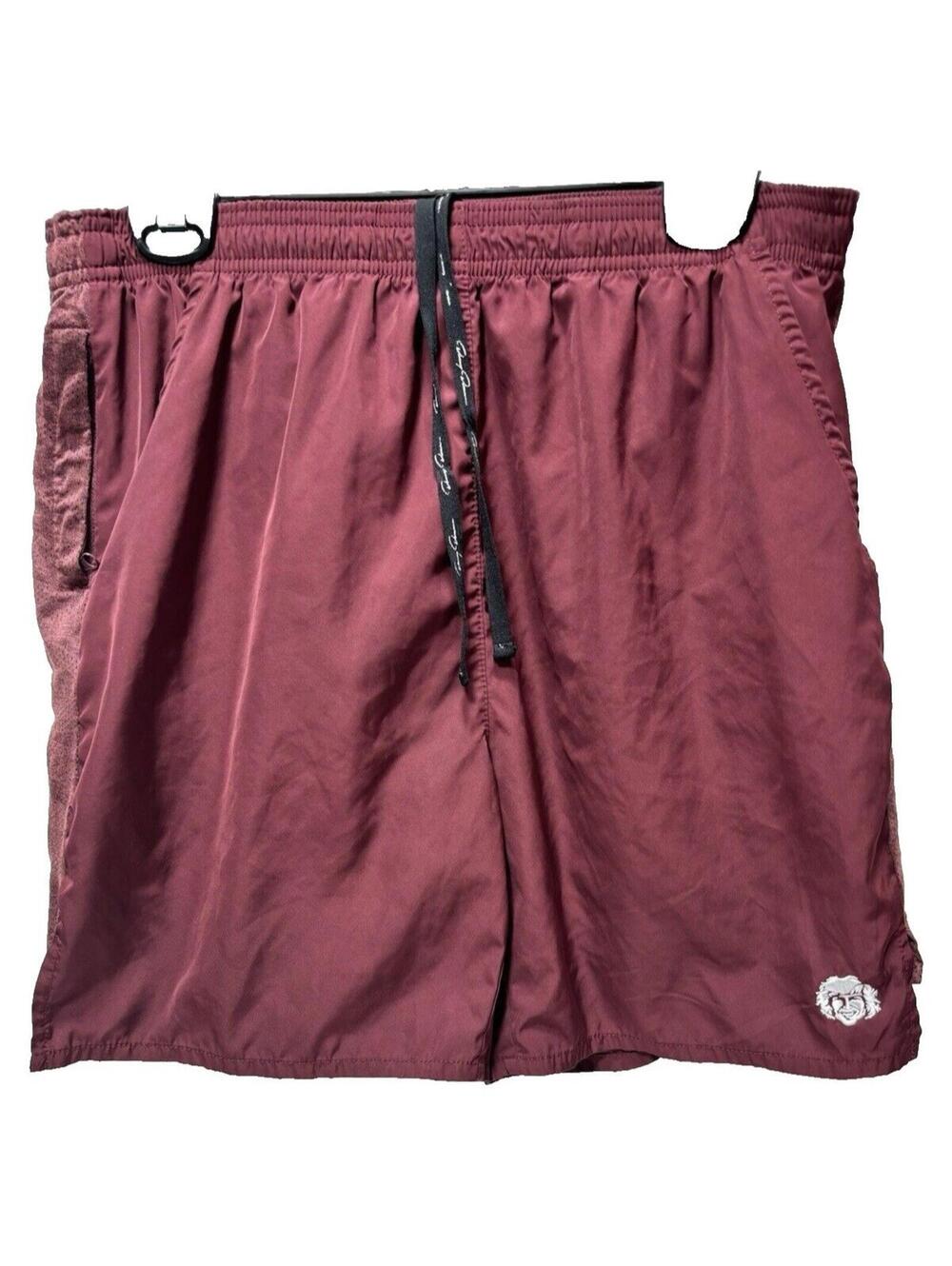 Danny Duncan Shorts Burgundy Red Mens Swimming Trunks w Pockets, Size Large, GUC